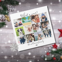 12 Foto-Collage Was für ein Jahr Weihnachtskarte