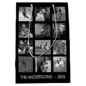 12 Foto der Bildfamilie ✨ Collage Custom Mittlere Geschenktüte (Vorderseite)