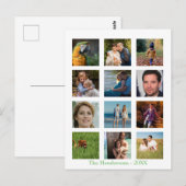 12 Foto der Bildfamilie ✨ Collage Custom Postkarte (Vorne/Hinten)