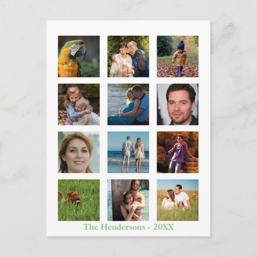 12 Foto der Bildfamilie ✨ Collage Custom Postkarte (Vorderseite)