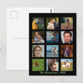 12 Foto der Bildfamilie ✨ Collage Custom Postkarte (Vorne/Hinten)