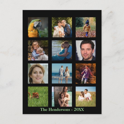 12 Foto der Bildfamilie ✨ Collage Custom Postkarte (Vorderseite)