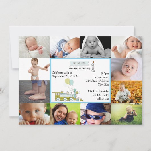 12 Foto - Einladung zum Geburtstag (Vorderseite)