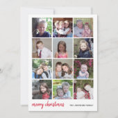 12 Foto Frohe Weihnachten Red Gingham Minimalistis (Vorderseite)