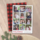 12 Foto Frohe Weihnachten Red Gingham Minimalistis