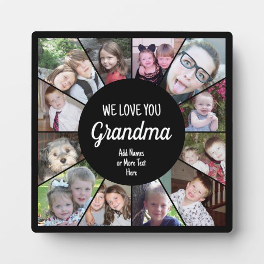 12 Foto Funky Foto Collage - Wir Liebe Sie Oma Fotoplatte (Vorderseite)