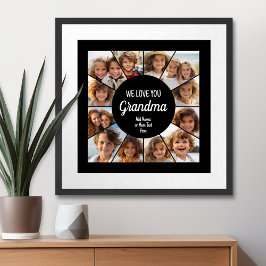 12 Foto Funky Foto Collage - Wir Liebe Sie Oma Poster