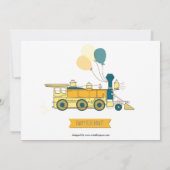 12 Foto Geburtstagszug Blaue Eisenbahn - Einladung (Rückseite)