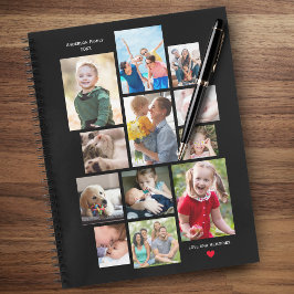 12-Foto-Gedächtniskollektion mit Herz auf Schwarz Notizblock