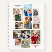 12 Foto-Gedächtniskollektion mit Herz auf Weiß Notizblock (Vorderseite)