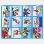 12 Foto Grid Collage Azure Fleecedecke (Vorderseite (Horizontal))