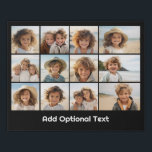 12 Foto-Grid-Collage - Mod Type Schwarz-weiß Künstlicher Leinwanddruck<br><div class="desc">Ein einfaches Foto-Raster mit 3 Zeilen und 4 Spalten von Fotos. 9 Foto sind quadratisch, die restlichen 3 Foto sind horizontal/landschaftlich. Das Design ist modern und minimalistisch und bietet einen einfachen, rückwärts gerichteten Schriftart, um unten Text hinzuzufügen. Machen Sie eine personalisierte Urlaubskunst oder machen Sie ein Geschenk, das ein Foto...</div>