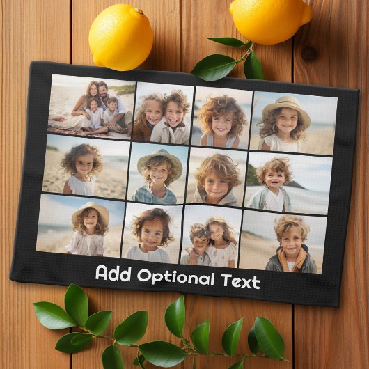 12 Foto Grid Collage - Schwarz-weiß - Mod Type Geschirrtuch