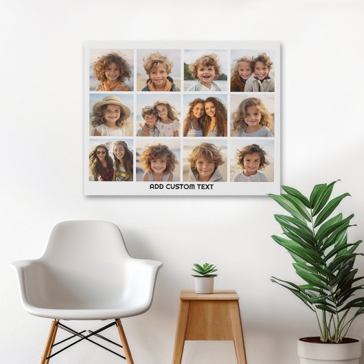 12 Foto Grid Collage - weiß - Mod Type Black Poster