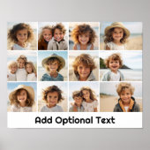 12 Foto Grid Collage - weiß - Mod Type Black Poster (Vorne)