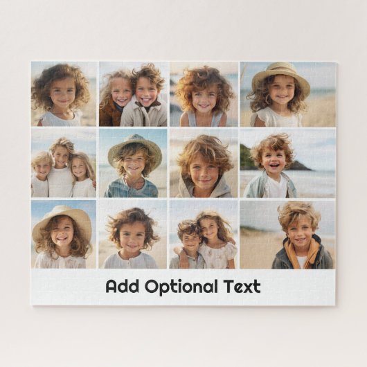 12 Foto Grid Collage - weiß - Mod Type Black Puzzle (Horizontal)