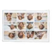 12 Foto Grid Collage - weißer Hintergrund Kissenbezug (Rückseite)