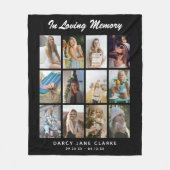 12 Foto Grid 'In Loving Memory' Memorial Fleecedecke (Vorderseite)