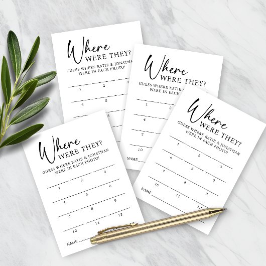 12 Foto, in dem sie Guess Card spielen Mitteilungskarte