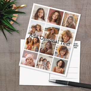12 Foto Instagram Collage - Hintergrundfarbe wähle Postkarte