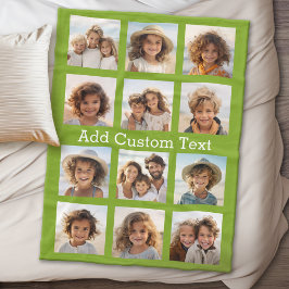 12 Foto Instagram Collage Lime Green Background Fleecedecke