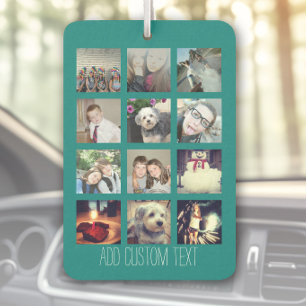 12 Foto Instagram Collage mit Aquamarinem Hintergr Autolufterfrischer