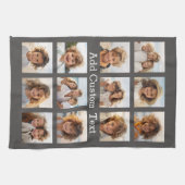 12 Foto Instagram Collage mit grauem Hintergrund Geschirrtuch (Horizontal)