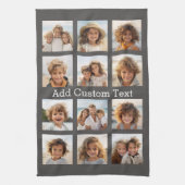 12 Foto Instagram Collage mit grauem Hintergrund Geschirrtuch (Vertikal)