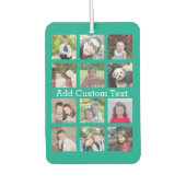 12 Foto Instagram Collage mit grünem Hintergrund Autolufterfrischer (Vorderseite)