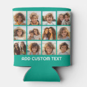 12 Foto Instagram Collage mit grünem Hintergrund Dosenkühler (Rückseite)