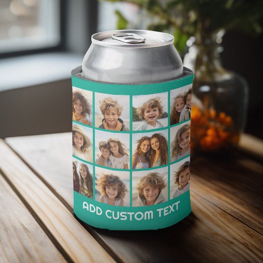 12 Foto Instagram Collage mit grünem Hintergrund Dosenkühler