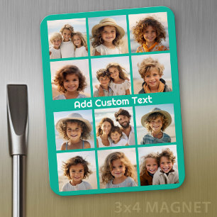 12-Foto-Instagram-Collage mit grünem Hintergrund Magnet