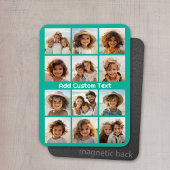12 Foto Instagram Collage mit grünem Hintergrund Magnet
