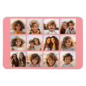 12 Foto Instagram Collage mit Korallenhintergrund Magnet (Horizontal)