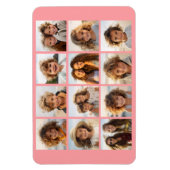 12 Foto Instagram Collage mit Korallenhintergrund Magnet (Vertikal)