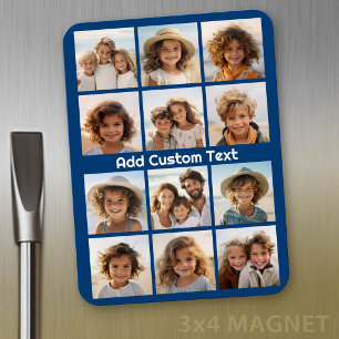 12 Foto Instagram Collage mit Marinehintergrund Magnet