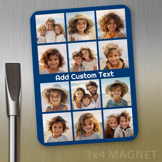 12 Foto Instagram Collage mit Marinehintergrund Magnet