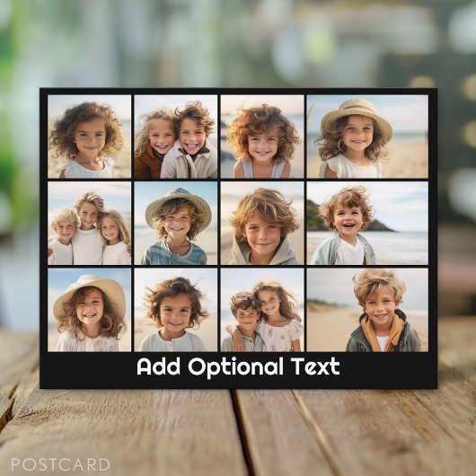 12 Foto Instagram Collage mit optionalem Text Postkarte