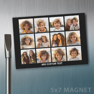 12 Foto Instagram Collage mit Schwarz Magnet