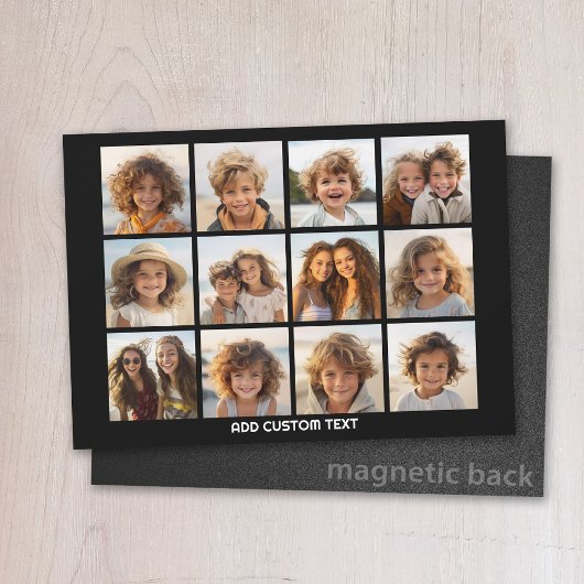 12 Foto Instagram Collage mit Schwarz Magnet