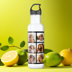 12-Foto-Instagram-Collage mit schwarzem Hintergrun Edelstahlflasche