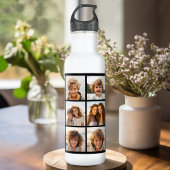 12 Foto Instagram Collage mit schwarzem Hintergrun Edelstahlflasche