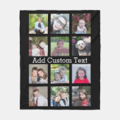 12 Foto Instagram Collage mit schwarzem Hintergrun Fleecedecke (Vorderseite)