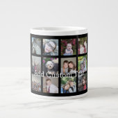 12 Foto Instagram Collage mit schwarzem Hintergrun Jumbo-Tasse (Vorderseite)