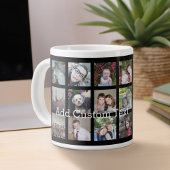 12 Foto Instagram Collage mit schwarzem Hintergrun Jumbo-Tasse