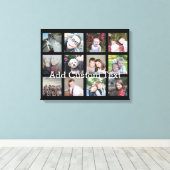 12 Foto Instagram Collage mit schwarzem Hintergrun Leinwanddruck (Insitu (Holzboden))