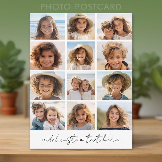 12 Foto Instagram Collage mit Skripttext Postkarte