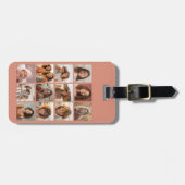 12 Foto Instagram Collage - Pastel Coral Rose Gepäckanhänger (Vorderseite horizontal)