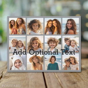 12 Foto Instagram Collage Pastellgrauer Hintergrun Postkarte