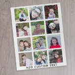 12 Foto Instagram Collage - weiß mit schwarzer Sch Puzzle<br><div class="desc">Ein einfaches 3x4 Raster mit 12 Fotos,  wo Sie jeden Text ganz unten hinzufügen können. Eine minimale Suche nach einer großartigen Collage aus Foto. Fügen Sie Ihre Lieblings-Bilder zu dieser lustigen Vorlage. Sie können Instagram-Foto oder andere Foto für dieses Raster verwenden.</div>